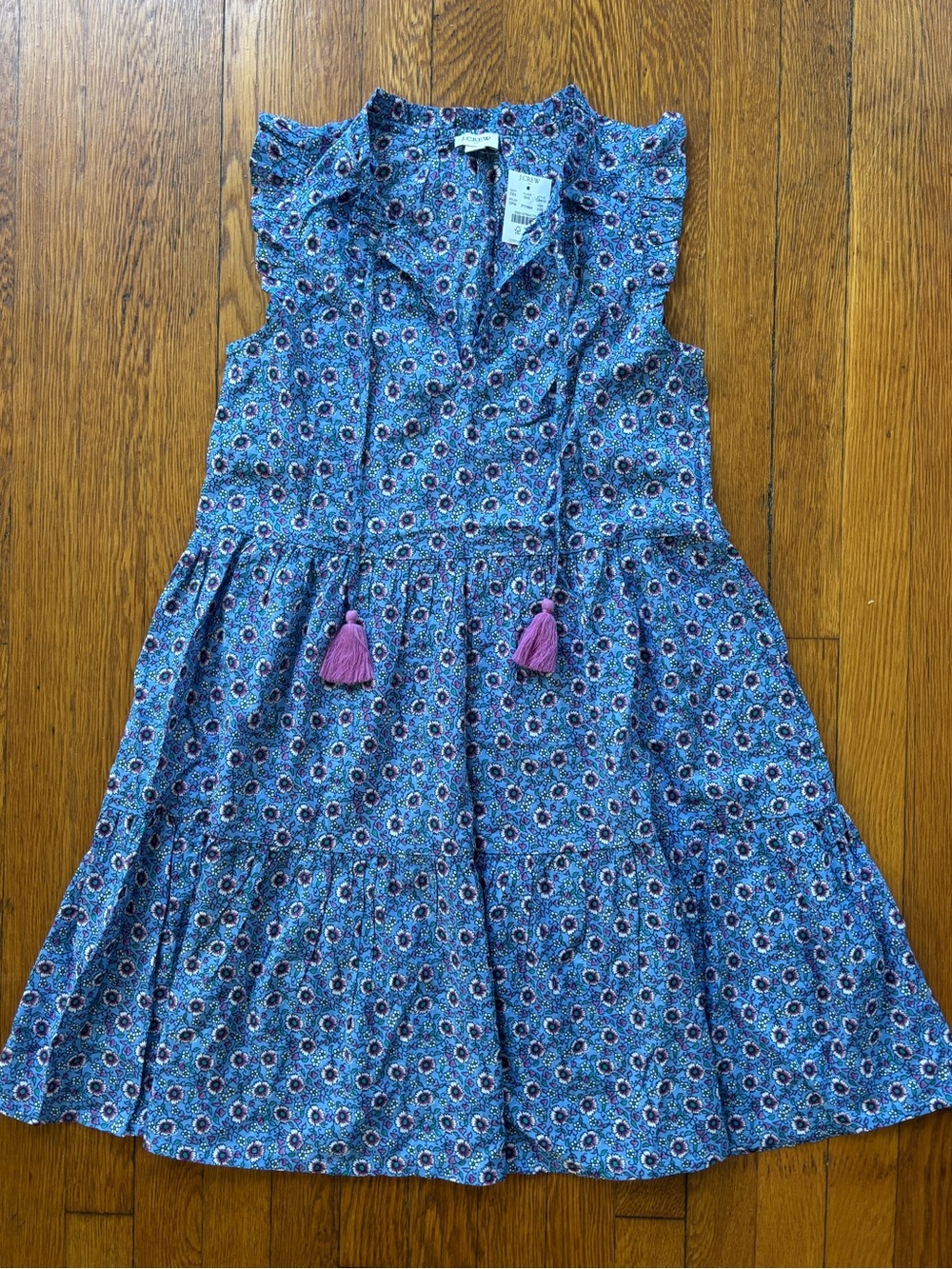 NWT J. Crew Blue Floral Coverup Dress XXS